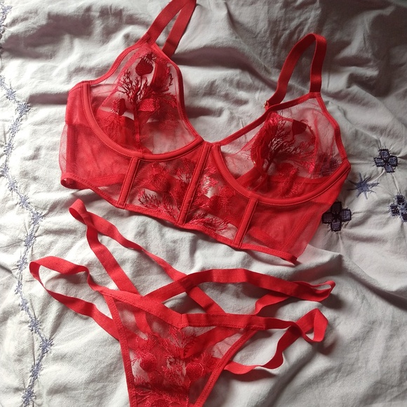 Thistle and Spire Verona Bodice & Thong - Dahlia - Picture 1 of 5